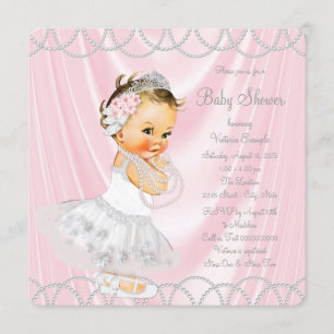 Invitación La Pequeña Dama de Perla Rosa Baby Shower