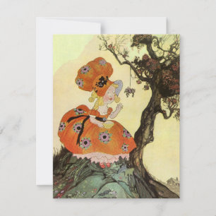 Invitación La pequeña Miss Muffet y la araña, Madre Gansa Vin