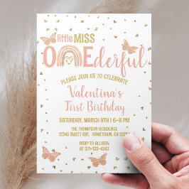 Invitación La pequeña Miss UN maravilloso primer cumpleaños,