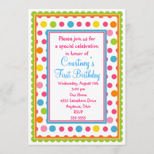Invitación La pequeña polka de Bonito marca el primer cumplea