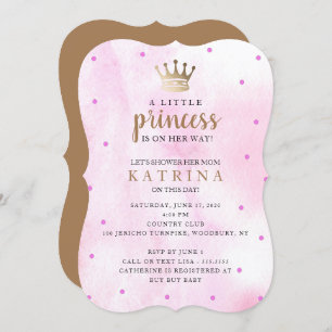Invitación ¡La pequeña princesa está en camino!Baby Shower ro