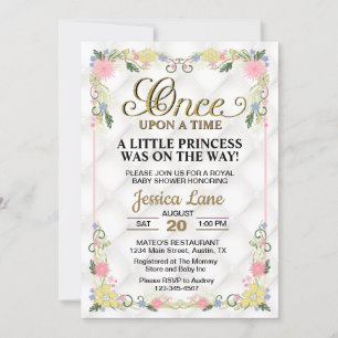 Invitación La pequeña princesa está en camino Chica Baby Show