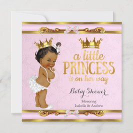 Invitación La pequeña princesa étnica Baby Shower oro rosado