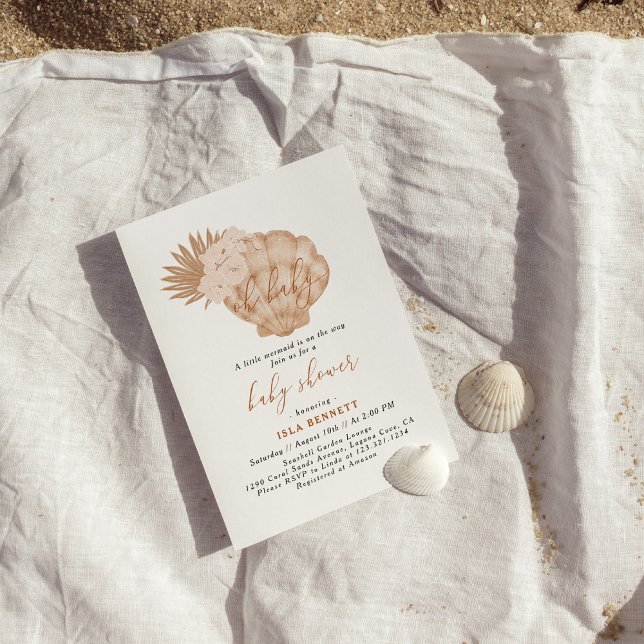 Invitación La Pequeña Sirenita De Boho Está En Camino De Baby (Subido por el creador)