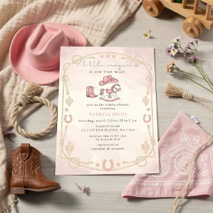 Invitación La pequeña vaquera está en camino Chica Baby Showe