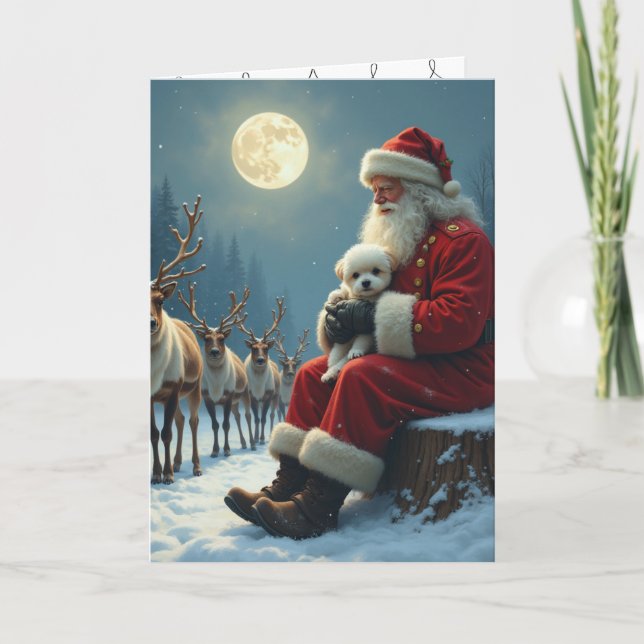 Invitación La pérdida de un perro mascota en navidad (Anverso)