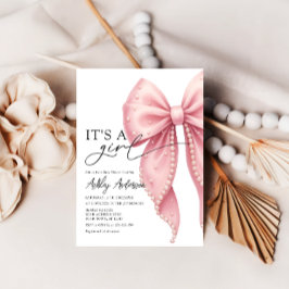 Invitación La perla es un Baby Shower rosado Chica