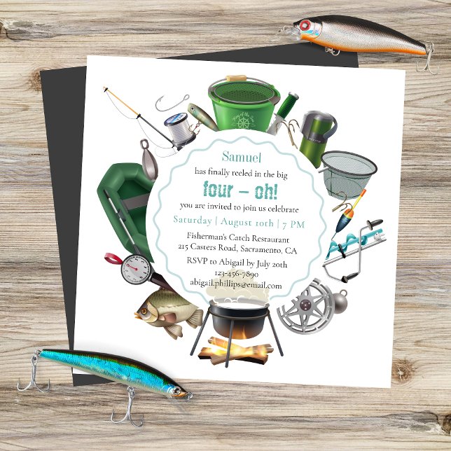 Invitación La Pesca de los Cuatro Grandes | 40.º cumpleaños (Subido por el creador)