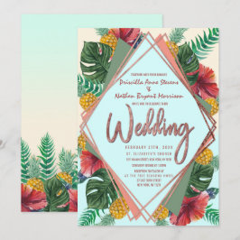 Invitación La piña tropical del verano sale de la boda floral