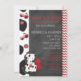 Invitación La pizarra de Baby Shower Chevron del Dalmatian