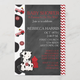 Invitación La pizarra de Baby Shower Chevron del Dalmatian