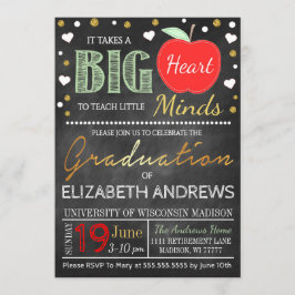 Invitación La pizarra de la graduación del profesor toma un