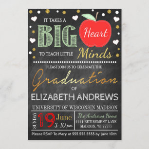 Invitación La pizarra de la graduación del profesor toma un