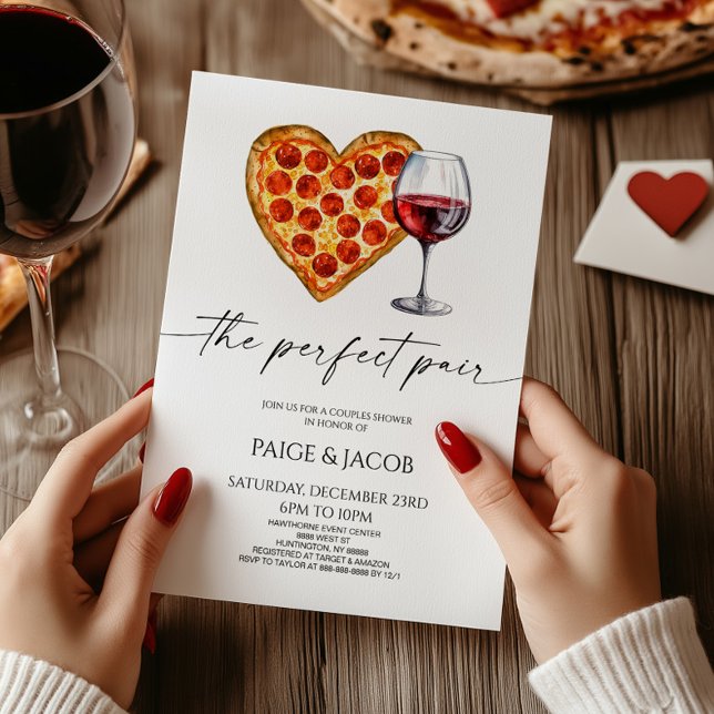 Invitación La Pizza Perfecta Boda De Vino Ducha (Subido por el creador)