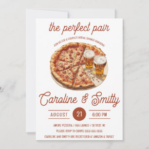 Invitación La Pizza Perfecta Y La Ducha De Novias Pareja De C