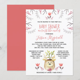 Invitación La planta de venados de Woodland Baby Shower a lo 