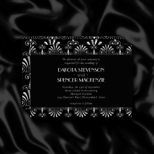 Invitación La plata de los Roarin 20 sobre el negro Boda del 