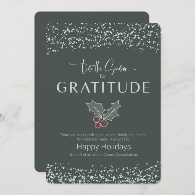 Invitación La plata moderna y silenciosa vacaciones de negoci (Anverso / Reverso)