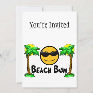 Invitación La playa Bum Sunshine & Palm Trees