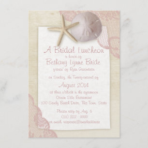 Invitación La playa de los tesoros y la ducha de novia Lace B