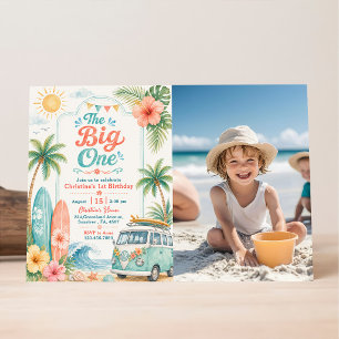 Invitación La Playa de Surf The Big One 1er Cumpleaños