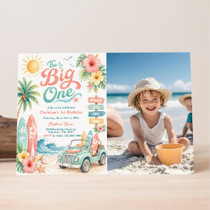 Invitación La Playa de Surf The Big One 1er Cumpleaños