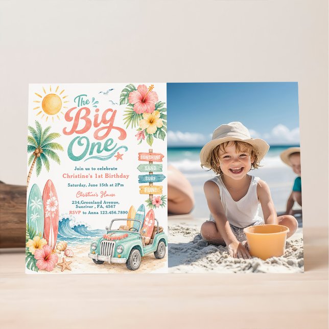 Invitación La Playa de Surf The Big One 1er Cumpleaños (Subido por el creador)