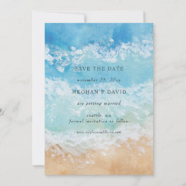 Invitación La playa de veraneo con acuarela rusa salva la fec