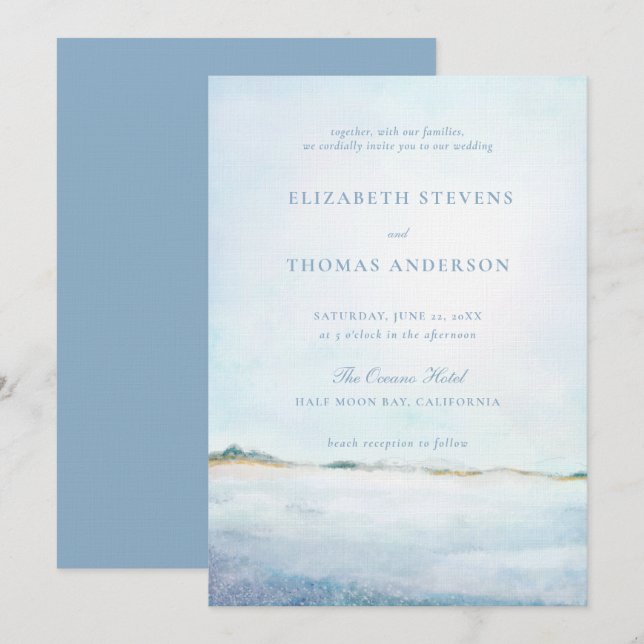 Invitación La playa del Océano litoral de ensueño, la moderna (Anverso / Reverso)