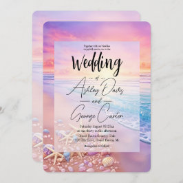 Invitación La playa en el Boda Sunset