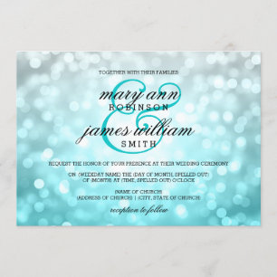Invitación La playa Ombre Bokeh enciende la boda del verano