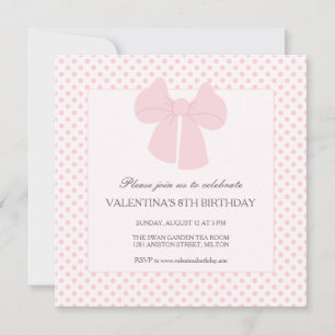 Invitación La polka de la proa rosa hace el cumpleaños de los