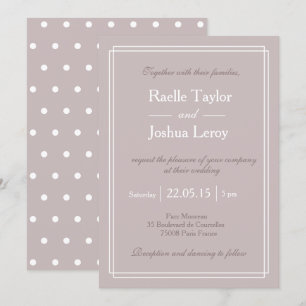Invitación La polka hace un boda minimalista blanco de color