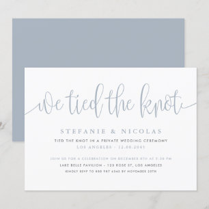 Invitación La Polvorienta Caligrafía Azul Que Amarramos Al Bo