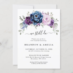 Invitación La polvorienta Marina Azul Púrpura Lilac Blooms