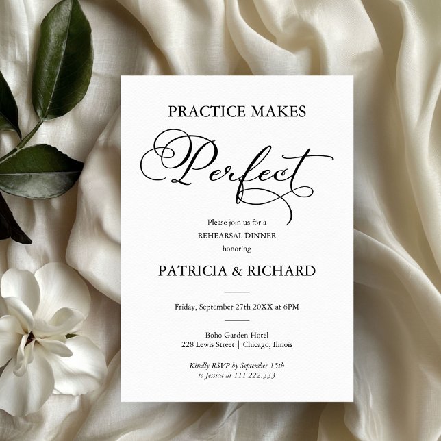 Invitación La Práctica Hace la Perfección Cena de Ensayo (Subido por el creador)