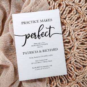 Invitación La Práctica Hace Perfecto Cena de Ensayo Elegante