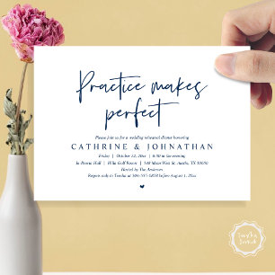Invitación La práctica hace perfecto, el ensayo Boda Cena I