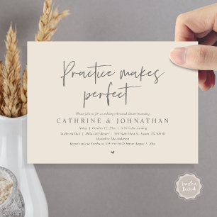 Invitación La práctica hace perfecto el ensayo Boda de la cen