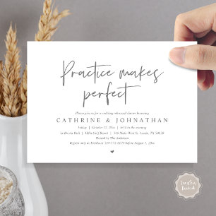 Invitación La práctica hace perfecto el ensayo Boda de la cen