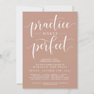 Invitación La práctica hace que el ensayo Boda perfecto para