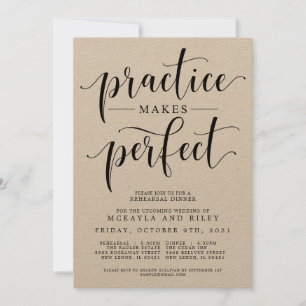 Invitación La práctica hace que la cena Boda perfecta entre
