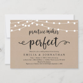 Invitación La práctica hace un ensayo perfecto y rústico para