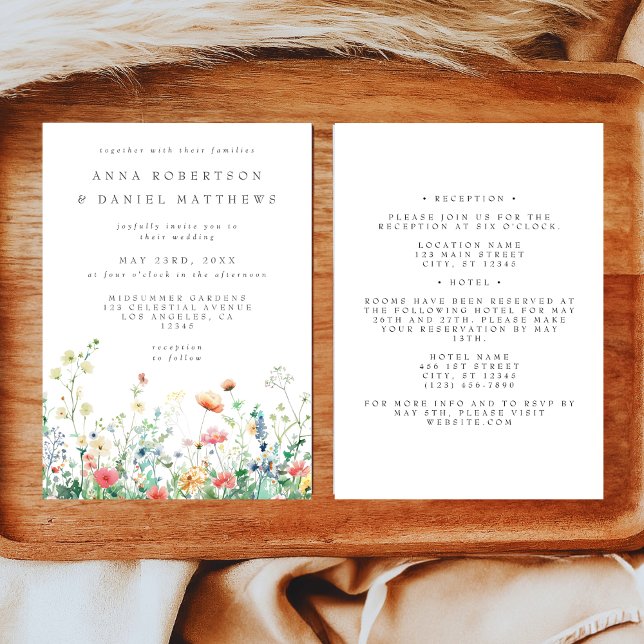 Invitación La pradera de flores silvestres todo en un Boda (Subido por el creador)