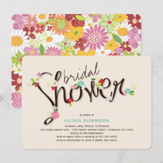 Invitación La primavera caprichosa florece la ducha nupcial