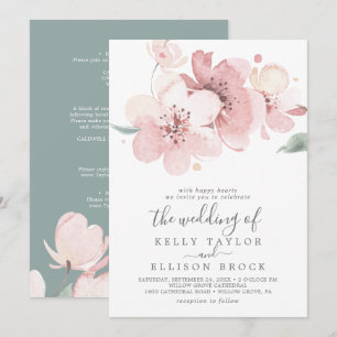 Invitación La Primavera De Los Cerezos En Un Boda