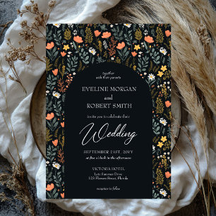 Invitación La primavera del Boho moda flores silvestres arco