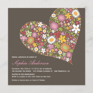 Invitación La primavera florece amor del corazón que el