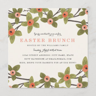 Invitación La primavera florece el brunch de Pascua