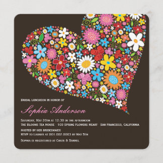 Invitación La primavera florece el corazón que el alumerzo